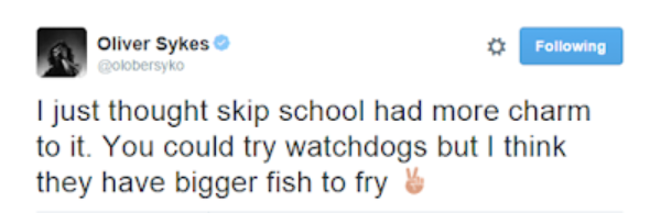 Oliver Sykes Tweet Defended himself 2