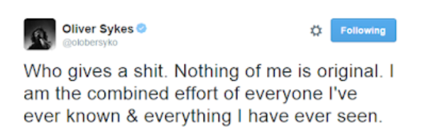 Oliver Sykes Tweet Defended himself